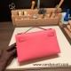 Hermes Kelly pochette swift 8W /Rose Azalee  Gold Hardware Pochette--053