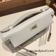 Hermes Kelly pochette swift 80 /Pearl Grey Silver Hardware Pochette--058