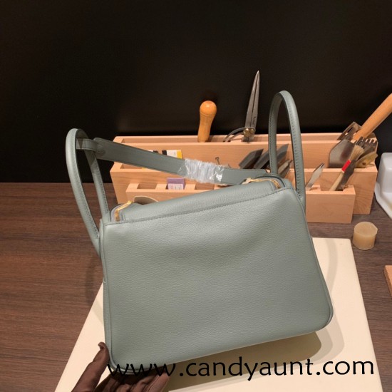 Hermes Lindy 26cm evercolor 63 /Vert Amande Silver Hardware lindy26-003