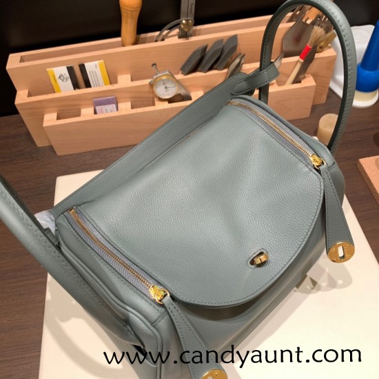 Hermes Lindy 26cm evercolor 63 /Vert Amande Silver Hardware lindy26-003