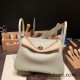 Hermes Lindy 26cm Clemence 80 /Pearl Grey Gold Hardware lindy26-038