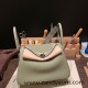 Hermes Lindy 26cm Clemence Q1 /Sauge Silver Hardware lindy26-041