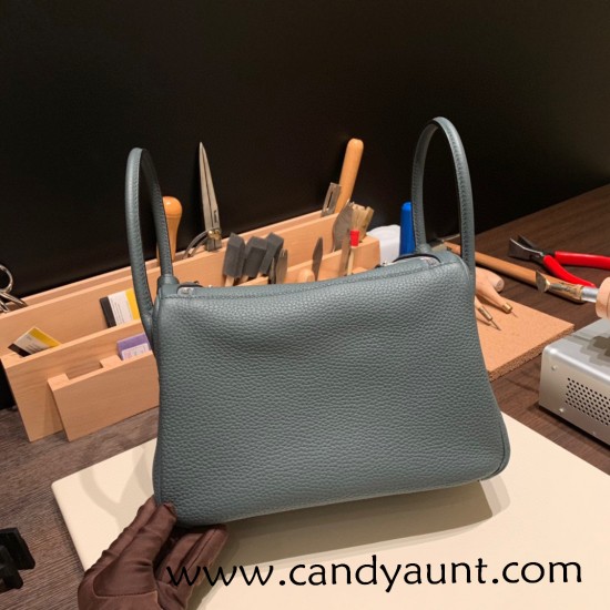 Hermes Lindy 26cm Clemence Y7 /Blue Orage Silver Hardware lindy26-050