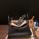 Hermes stock 30cm Lindy Clemence 89 /Black (Noir) Silver Hardware