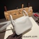 Hermes Mini Lindy swift 80 /Pearl Grey Gold Hardware 007