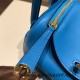 Hermes Mini Lindy swift 0F /Blue Frida Gold Hardware   014