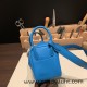 Hermes Mini Lindy swift 0F /Blue Frida Gold Hardware   014