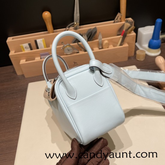 Hermes Mini Lindy 7R /Azur Silver Hardware 017