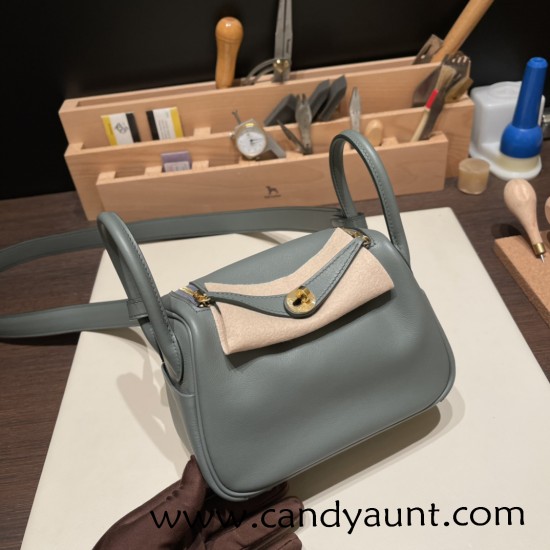 Hermes Mini Lindy 63/Vert Amande Gold Hardware 018