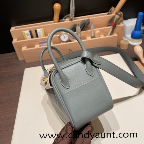 Hermes Mini Lindy 63/Vert Amande Gold Hardware 018