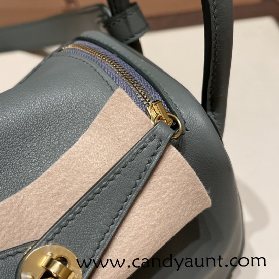 Hermes Mini Lindy 63/Vert Amande Gold Hardware 018