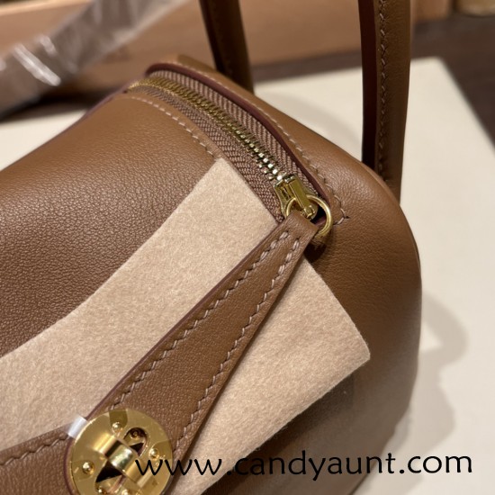 Hermes Mini Lindy 3G/ Alezan& 4B /Biscuit Gold Hardware 020