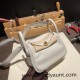 Hermes Mini Lindy 80 /Pearl Grey (Gris Perle) Gold Hardware 021