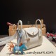 Hermes Mini Lindy 80 /Pearl Grey (Gris Perle) Gold Hardware 021