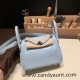 Hermes Mini Lindy swift 7R /Azur Silver Hardware 022