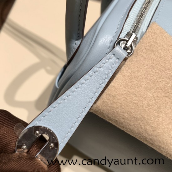 Hermes Mini Lindy swift 7R /Azur Silver Hardware 022