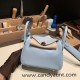 Hermes Mini Lindy swift 7R /Azur Silver Hardware 022