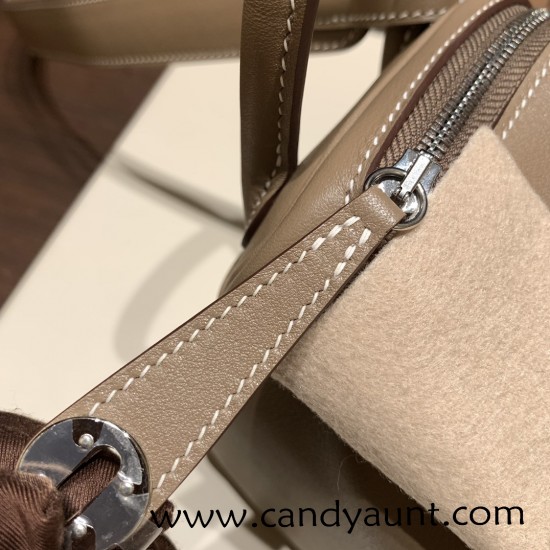 Hermes Mini Lindy 8C /Elephant Grey Silver Hardware 025