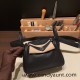 Hermes Mini Lindy Clemence 89 /Black (Noir) Silver Hardware 049