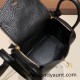 Hermes Mini Lindy Clemence 89 /Black Gold Hardware 050