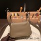 Hermes Mini Lindy Clemence 8C /Elephant Grey Silver Hardware 055