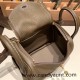 Hermes Mini Lindy Clemence 8C /Elephant Grey Gold Hardware 056