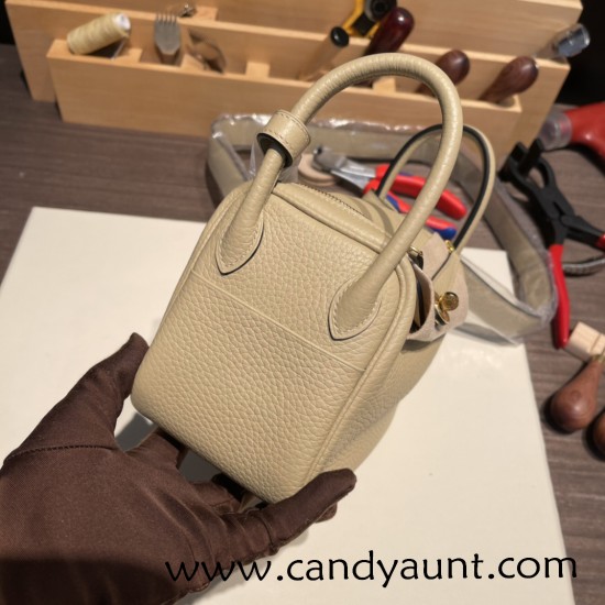 Hermes Mini Lindy Clemence S2/ Trench Gold Hardware 058