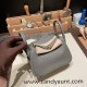 Hermes Mini Lindy Clemence 0L/ Gris Meyer Gold Hardware 059