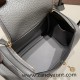 Hermes Mini Lindy Clemence 0L/ Gris Meyer Gold Hardware 059