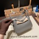 Hermes Mini Lindy Clemence 0L/ Gris Meyer Silver Hardware 060