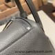 Hermes Mini Lindy Clemence 0L/ Gris Meyer Silver Hardware 060