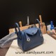 Hermes Mini Lindy Clemence S4 /Deep Blue Silver Hardware 065