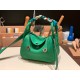 Hermes Mini Lindy Clemence 1K /Bambou Silver Hardware 075