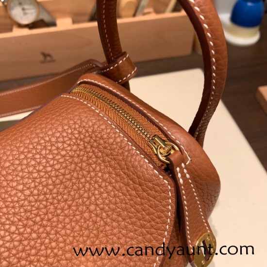 Hermes Mini Lindy Clemence 37/ Gold Gold Hardware 080