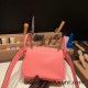 Hermes Mini Lindy Clemence 1Q /Rose Confetti Silver Hardware 083