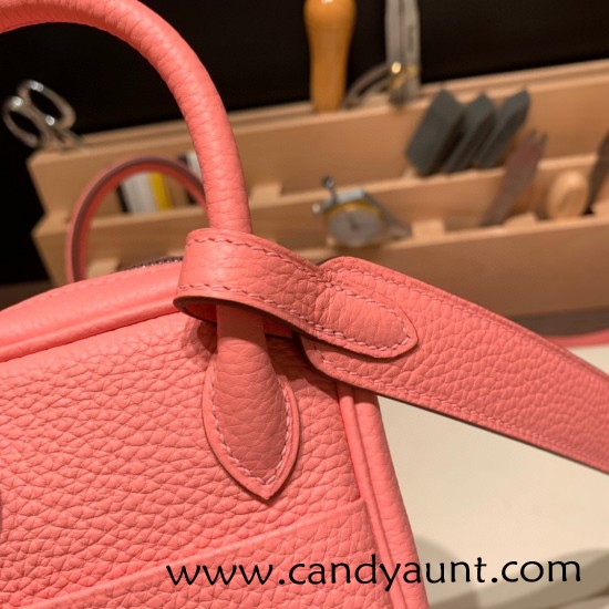 Hermes Mini Lindy Clemence 1Q /Rose Confetti Silver Hardware 083