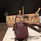 Hermes Mini Lindy Clemence 0G /Rouge Sellier Silver Hardware 087