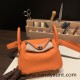 Hermes Mini Lindy Clemence 93 /Orange Silver Hardware 091