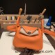 Hermes Mini Lindy Clemence 93 /Orange Silver Hardware 091