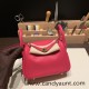 Hermes Mini Lindy Clemence I6 /Rose Extreme Silver Hardware 099