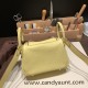 Hermes Mini Lindy Clemence 1Z /Jaune Poussin Gold Hardware 100