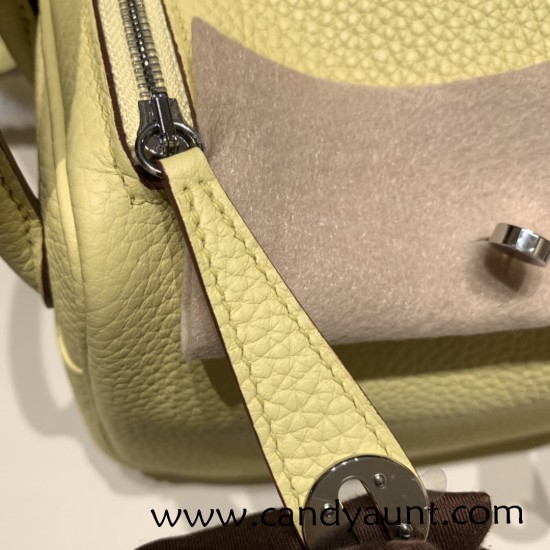 Hermes Mini Lindy Clemence 1Z /Jaune Poussin Silver Hardware 101