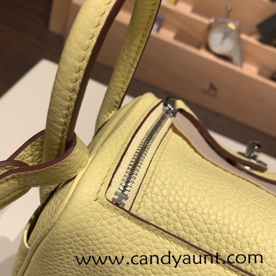 Hermes Mini Lindy Clemence 1Z /Jaune Poussin Silver Hardware 101