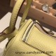 Hermes Mini Lindy Clemence 1Z /Jaune Poussin Silver Hardware 101