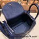 Hermes Mini Lindy Clemence 73 /Blue Saphir Silver Hardware 102