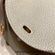 Hermes Mini Lindy Clemence 80 / Pearl Grey Gold Hardware 108