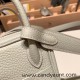 Hermes Mini Lindy Clemence 80 / Pearl Grey Silver Hardware 109