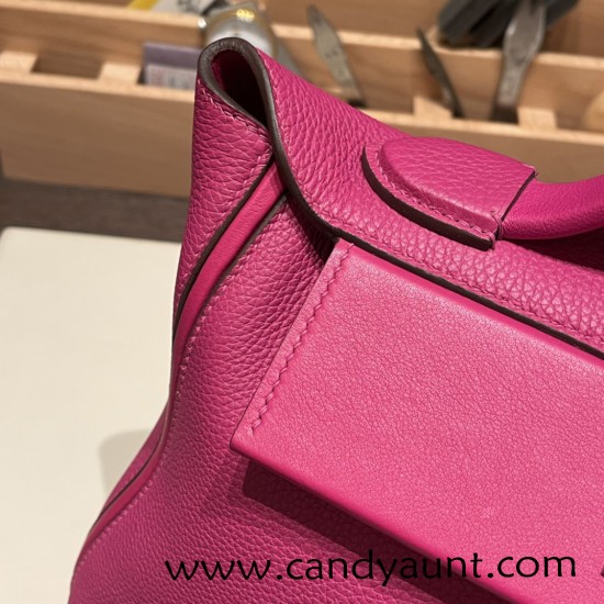 Hermes 29cm kelly 2424 togo & swift L3 / Rose Purple 29cm Silver Hardware Full Handmade