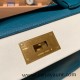 Hermes kelly 2424 togo & swift W0 /Vert Bosphore& 6H /Vert Veronese 29cm Gold Hardware 29cm Full Handmade 