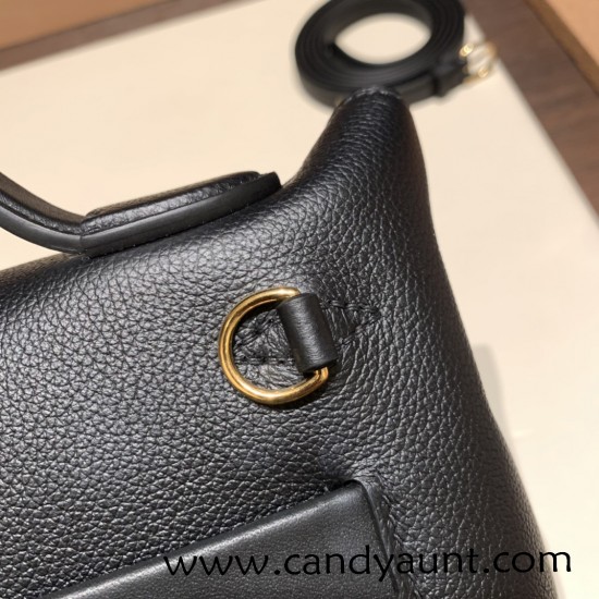 Hermes Mini kelly 2424 89 /Black (Noir)  Gold Hardware 21cm  Full Handmade